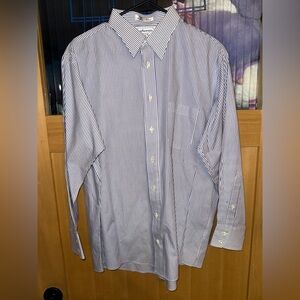VTG Burberrys Of London Shirt Mens 16.5 X 32 Striped Made In USA Long Sleeve GUC